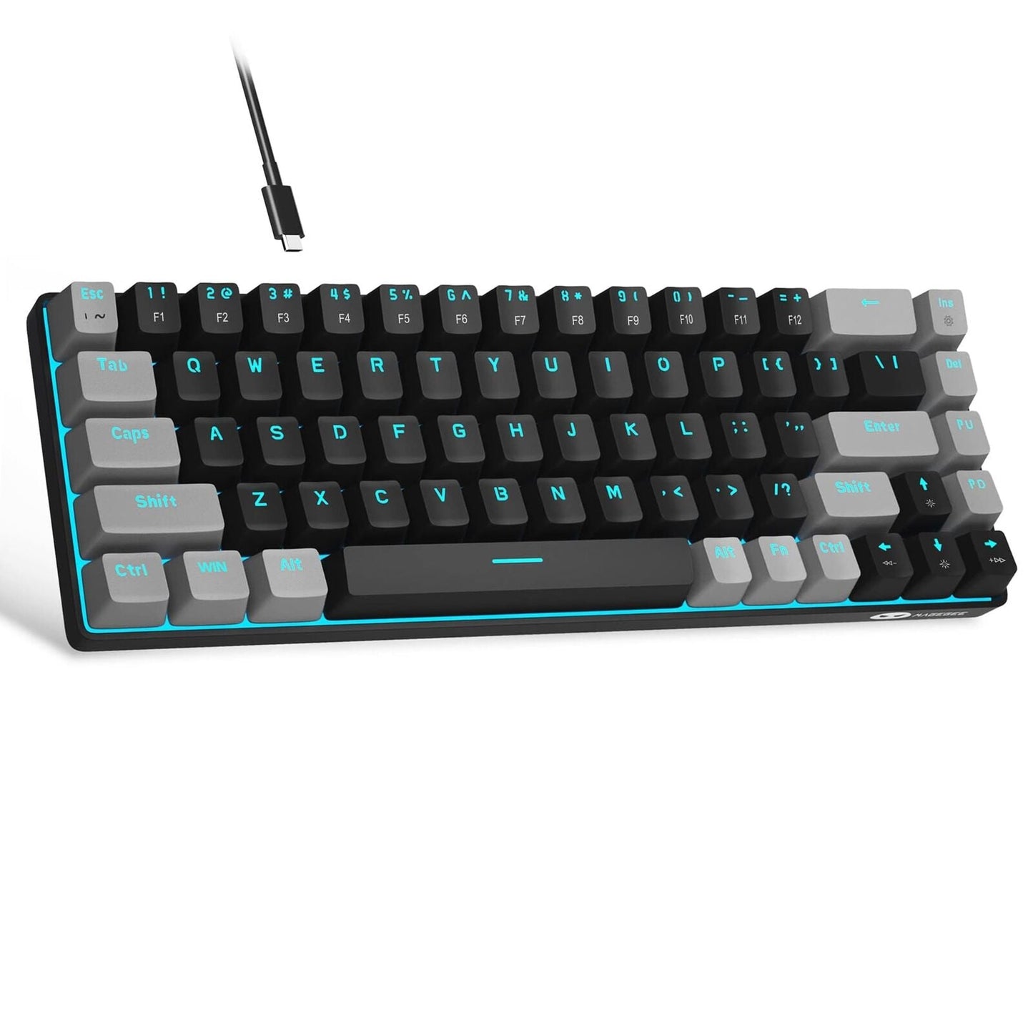 Portable 60% Mechanical Gaming Keyboard, Mk-Box LED Backlit Compact 68 Keys M...