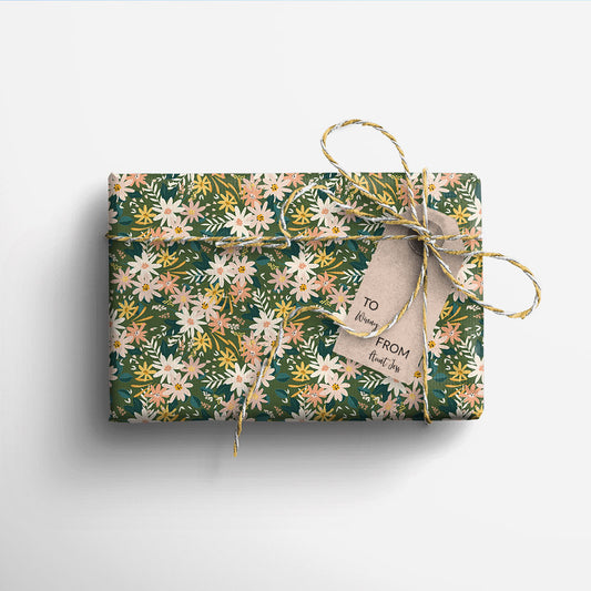 Wrapping Paper - Green Floral